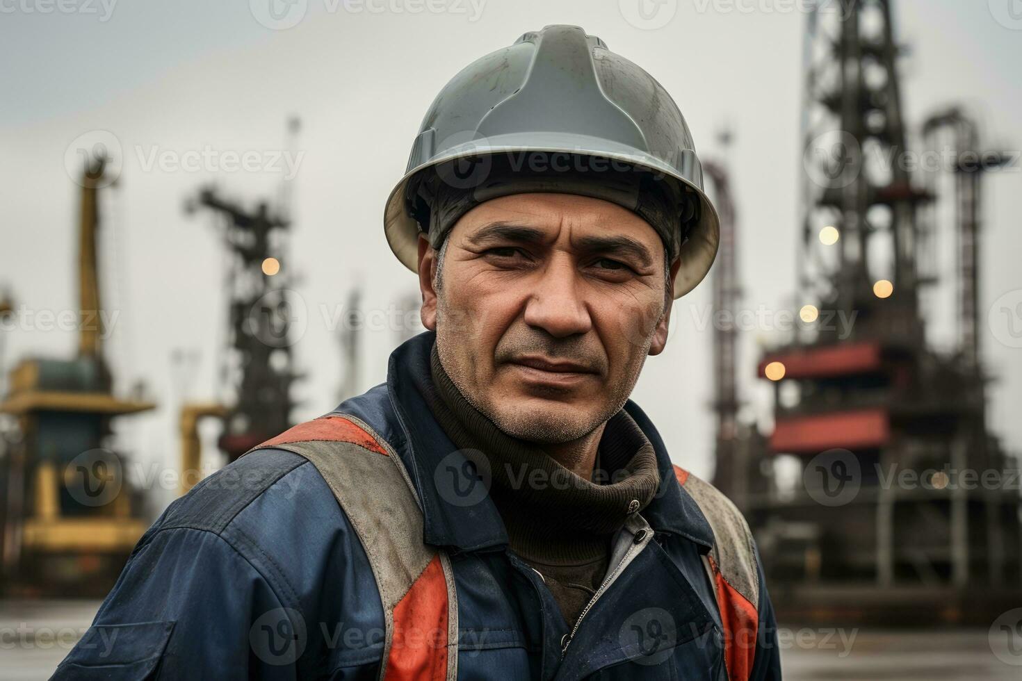 ai gerado sujo engenheiro pessoa retrato o negócio trabalhador ocupação caucasiano óleo segurança adulto foto