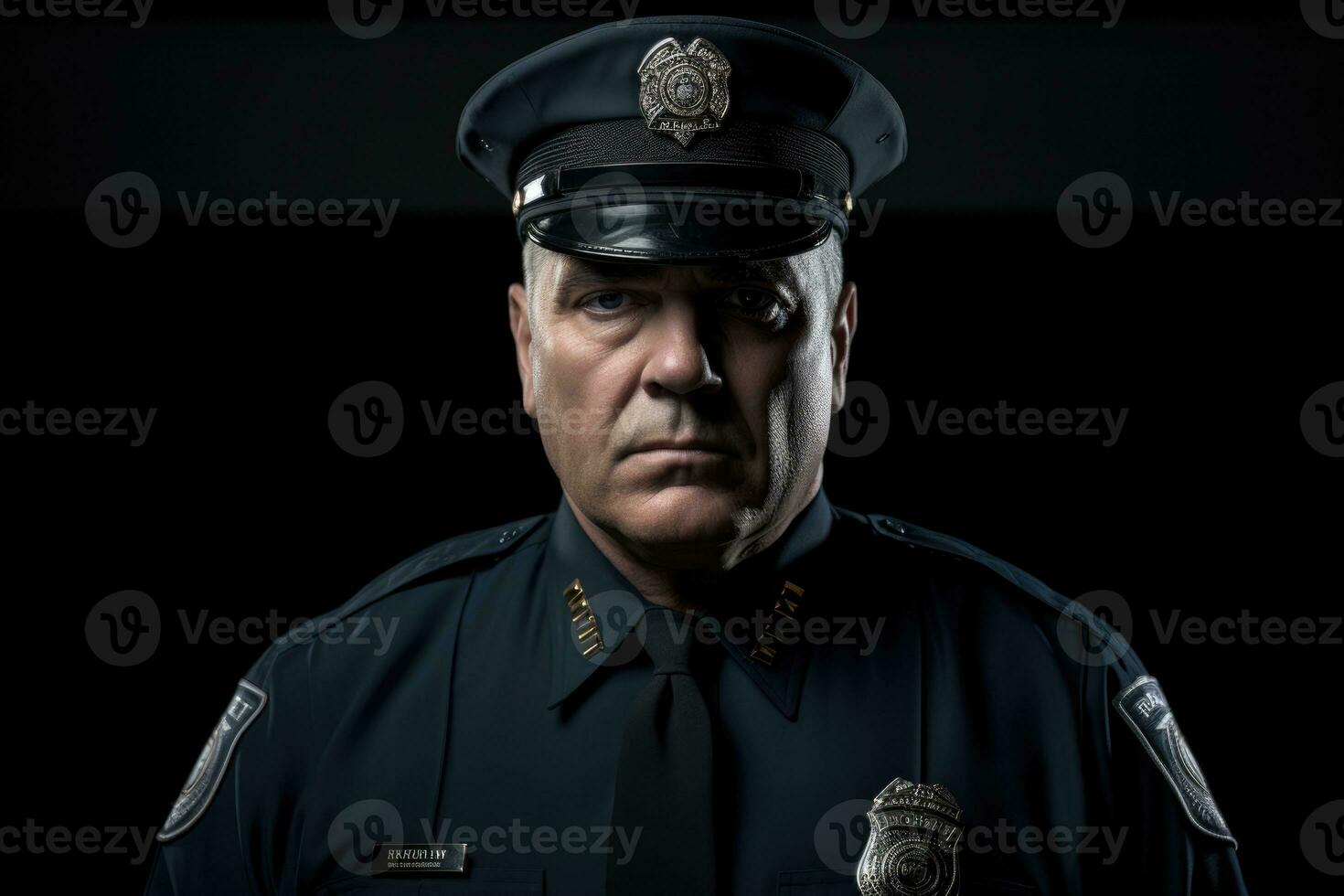ai gerado maduro 1 pessoa segurança polícia retrato uniforme ocupação masculino sério Policial foto