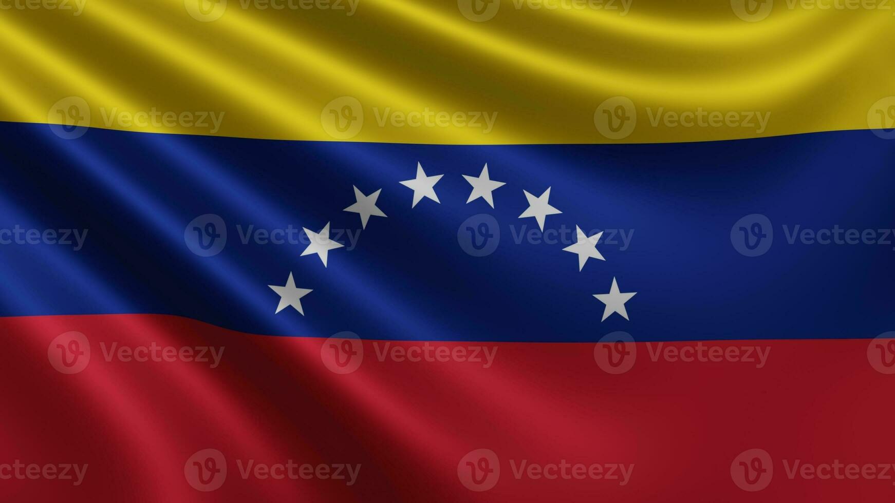render do a Venezuela bandeira vibra dentro a vento fechar-se, a nacional bandeira do foto