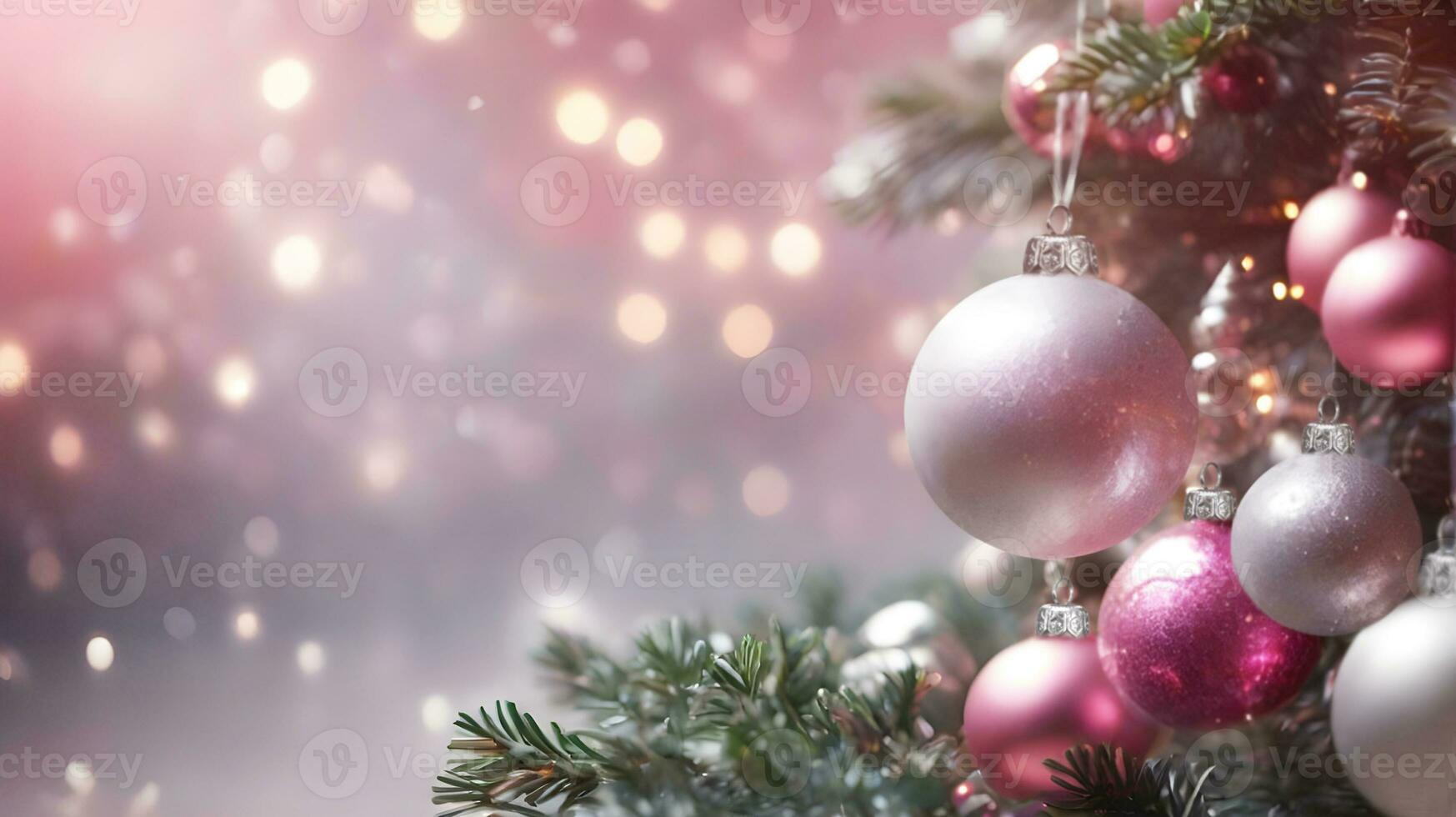 ai gerado Natal árvore com bokeh fundo. Natal e Novo ano fundo. foto