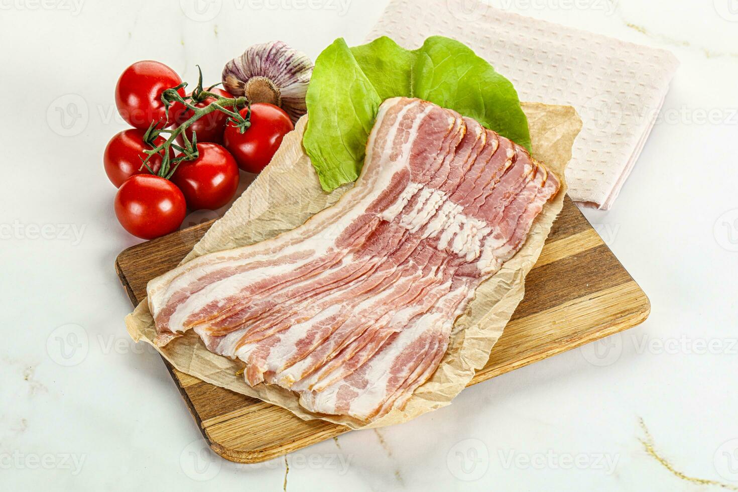 fatiado carne de porco bacon adorei borda foto