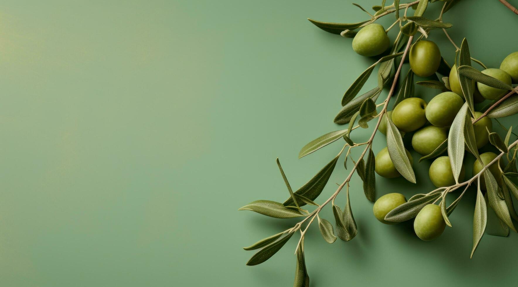 ai gerado Oliva ramo com frondes azeitonas foto