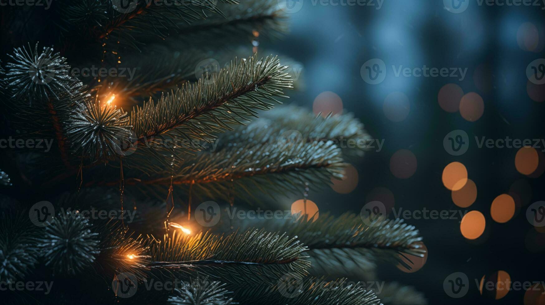 ai gerado Natal árvore galhos verde árvores natural cor fundo foto