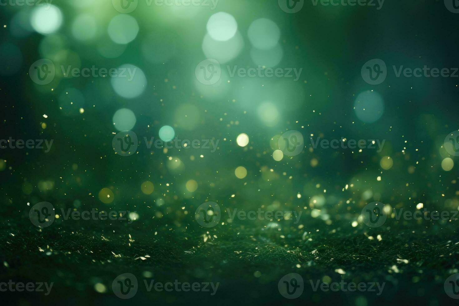 ai gerado abstrato verde brilhante luz cintilante bokeh borrão fundo. generativo ai foto
