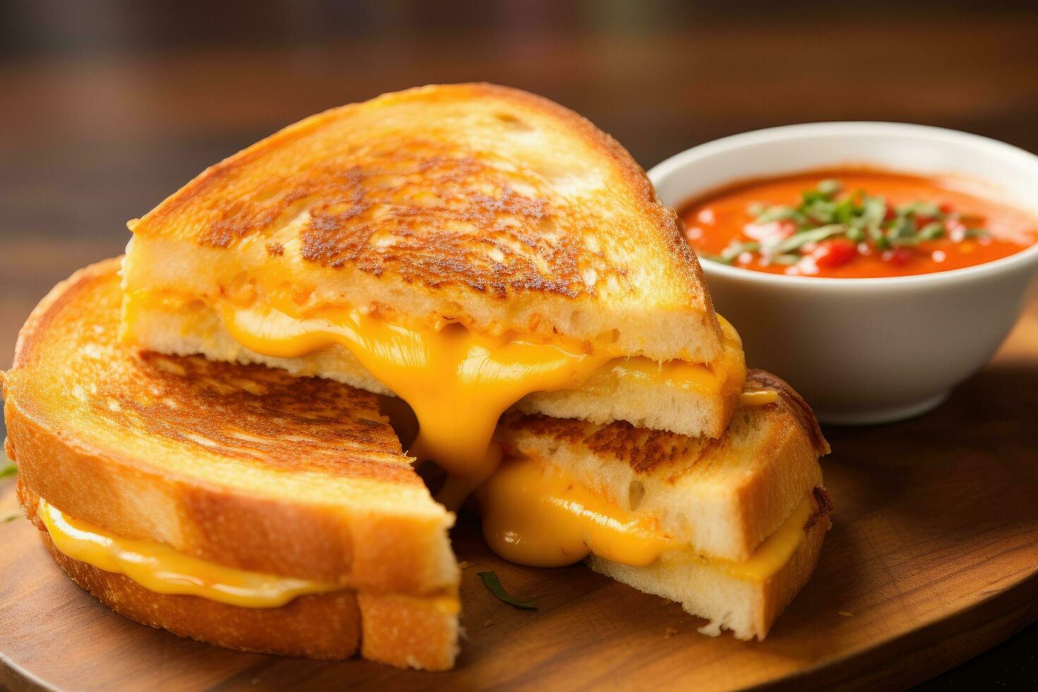 ai gerado uma delicioso foto do uma brega grelhado queijo sanduíche