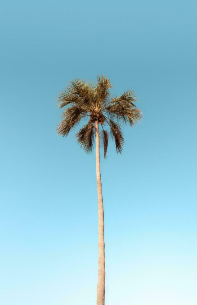 ai gerado Palma árvore em a de praia foto