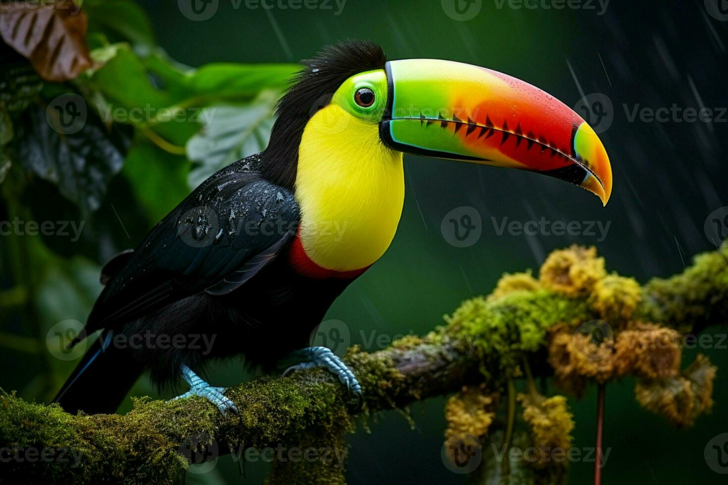 ai gerado vibrante quilha faturado tucano no meio Panamá rico vegetação uma cativante animais selvagens cena ai gerado foto