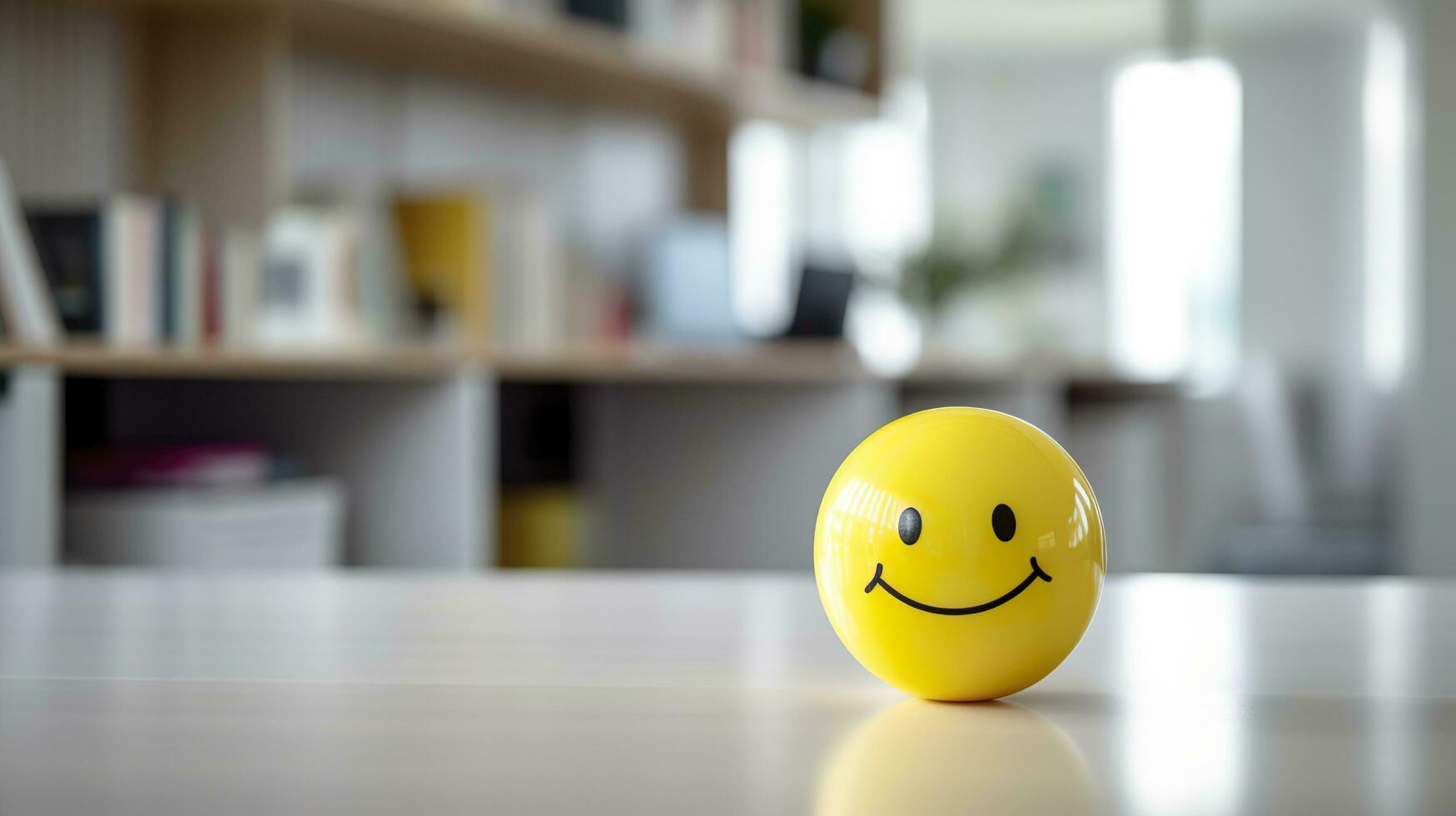 ai gerado uma amarelo sorridente bola pode promover uma positivo trabalhos ambiente. generativo ai foto