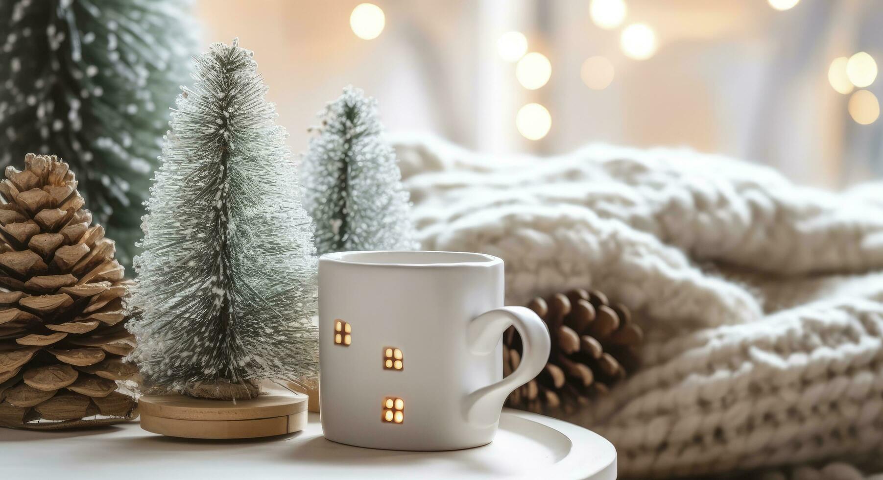 ai gerado uma acolhedor conceito do festivo casa decoração para Natal. ai gerado foto