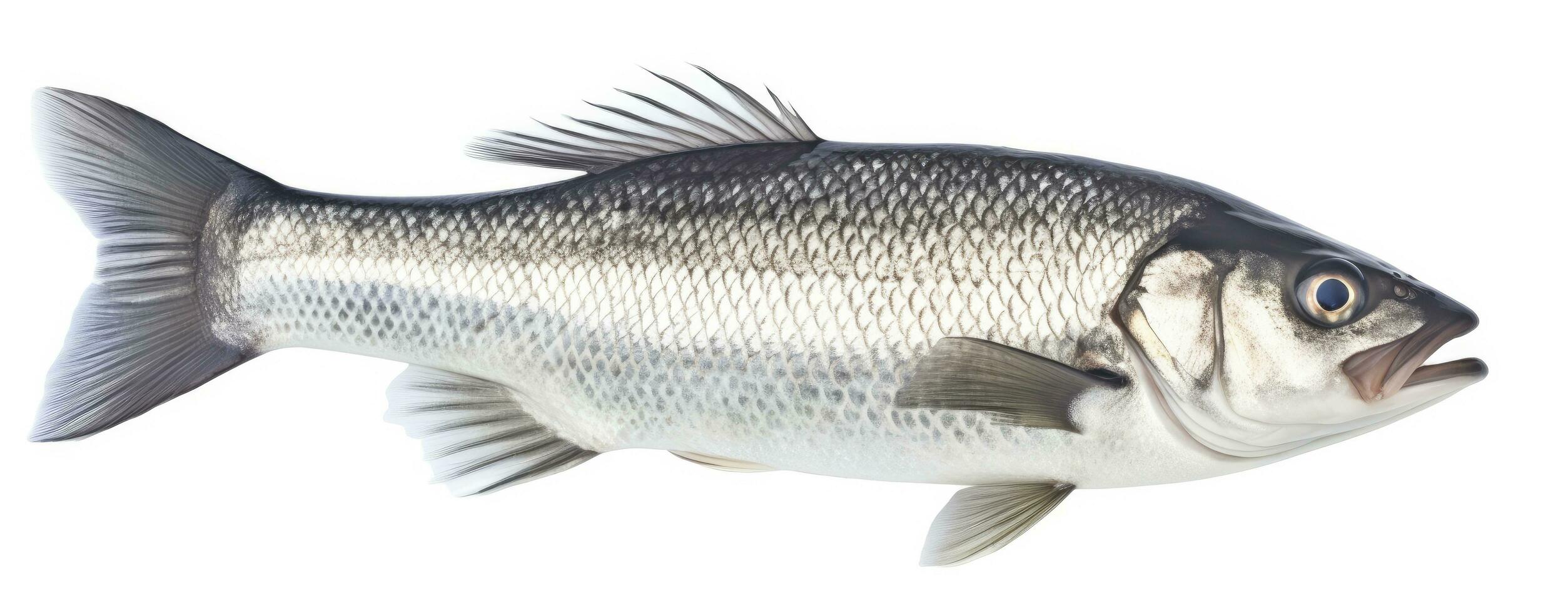 ai gerado 1 fresco mar graves peixe isolado em branco fundo. ai gerado. foto