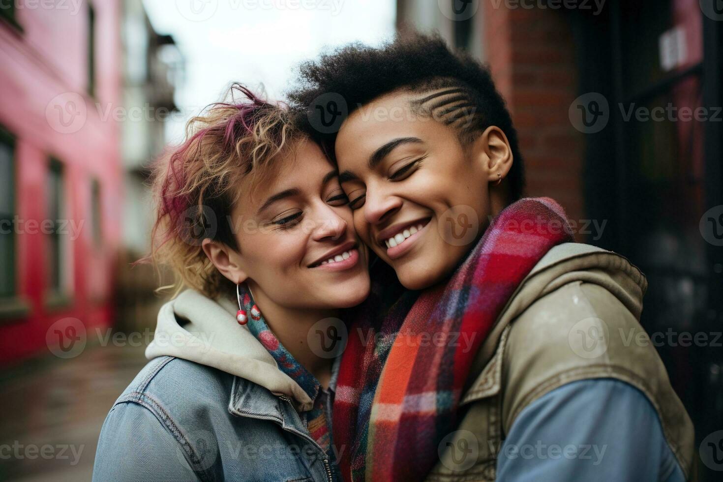 ai gerado lgbt lésbica casal amor momentos felicidade.lgbt relação conceito foto