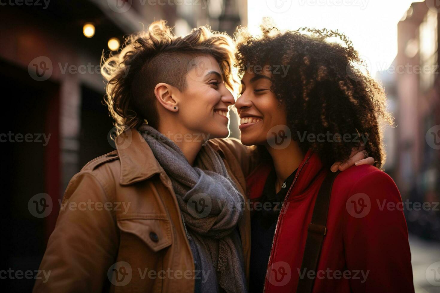 ai gerado lgbt lésbica casal amor momentos felicidade.lgbt relação conceito foto