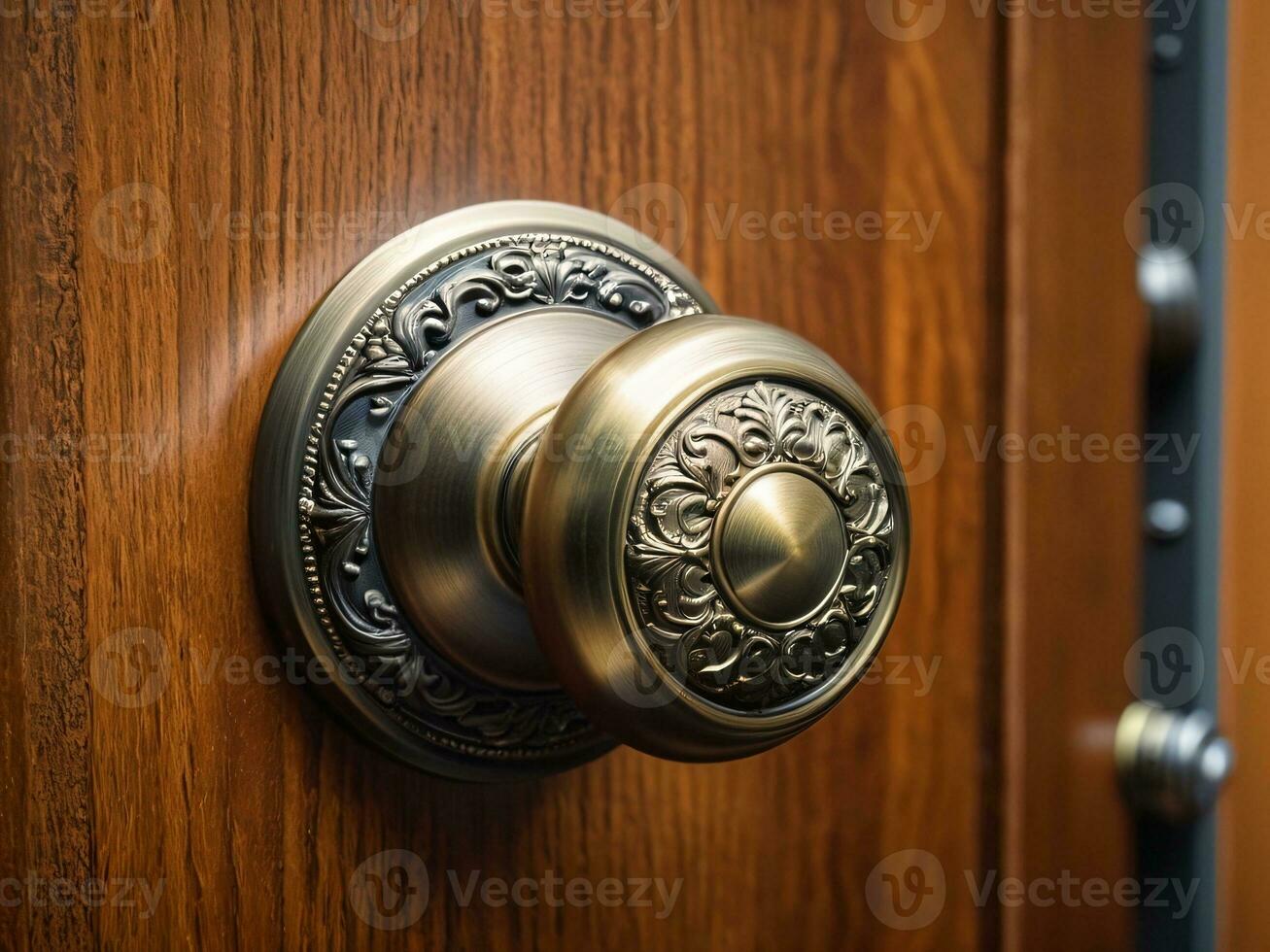 ai gerado seguro e à moda moderno porta botão para casa segurança. ai gerado. foto