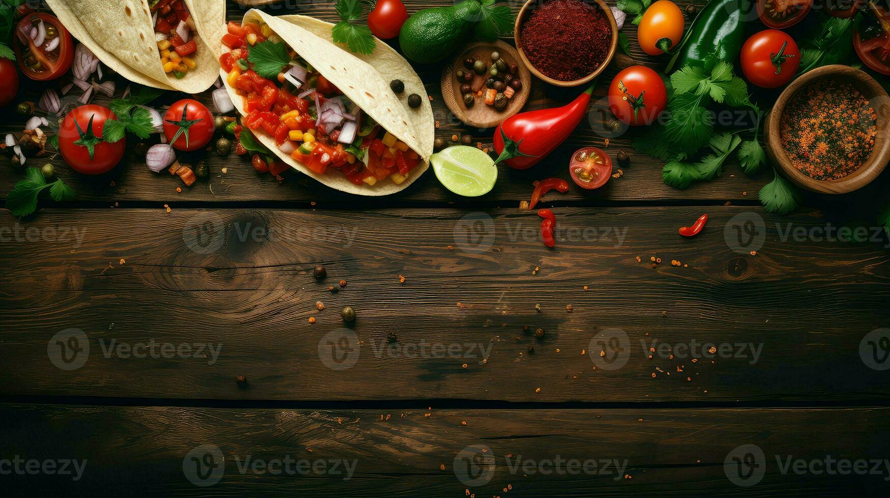 ai gerado delicioso picante taco Comida foto