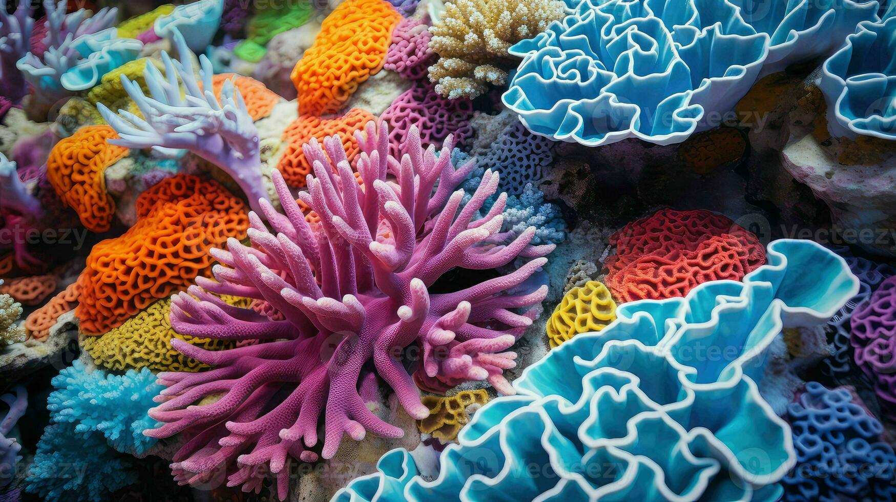 ai gerado oceano coral ilha atol foto