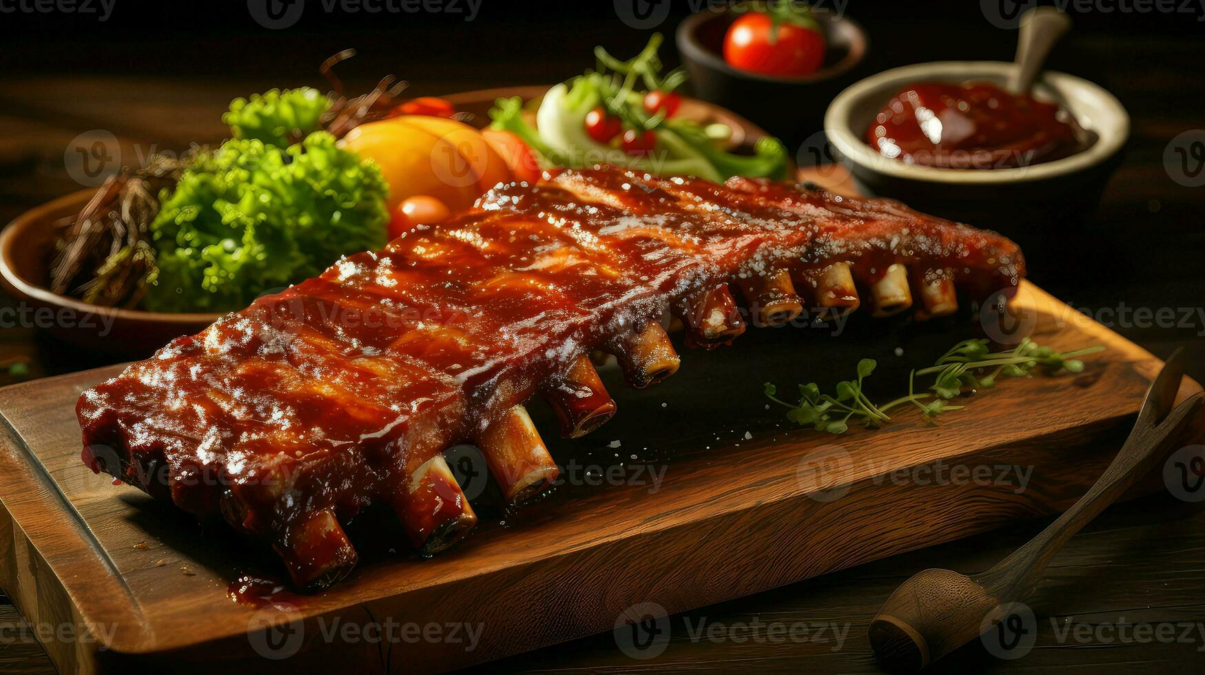 ai gerado defumado carne de porco churrasco Comida foto