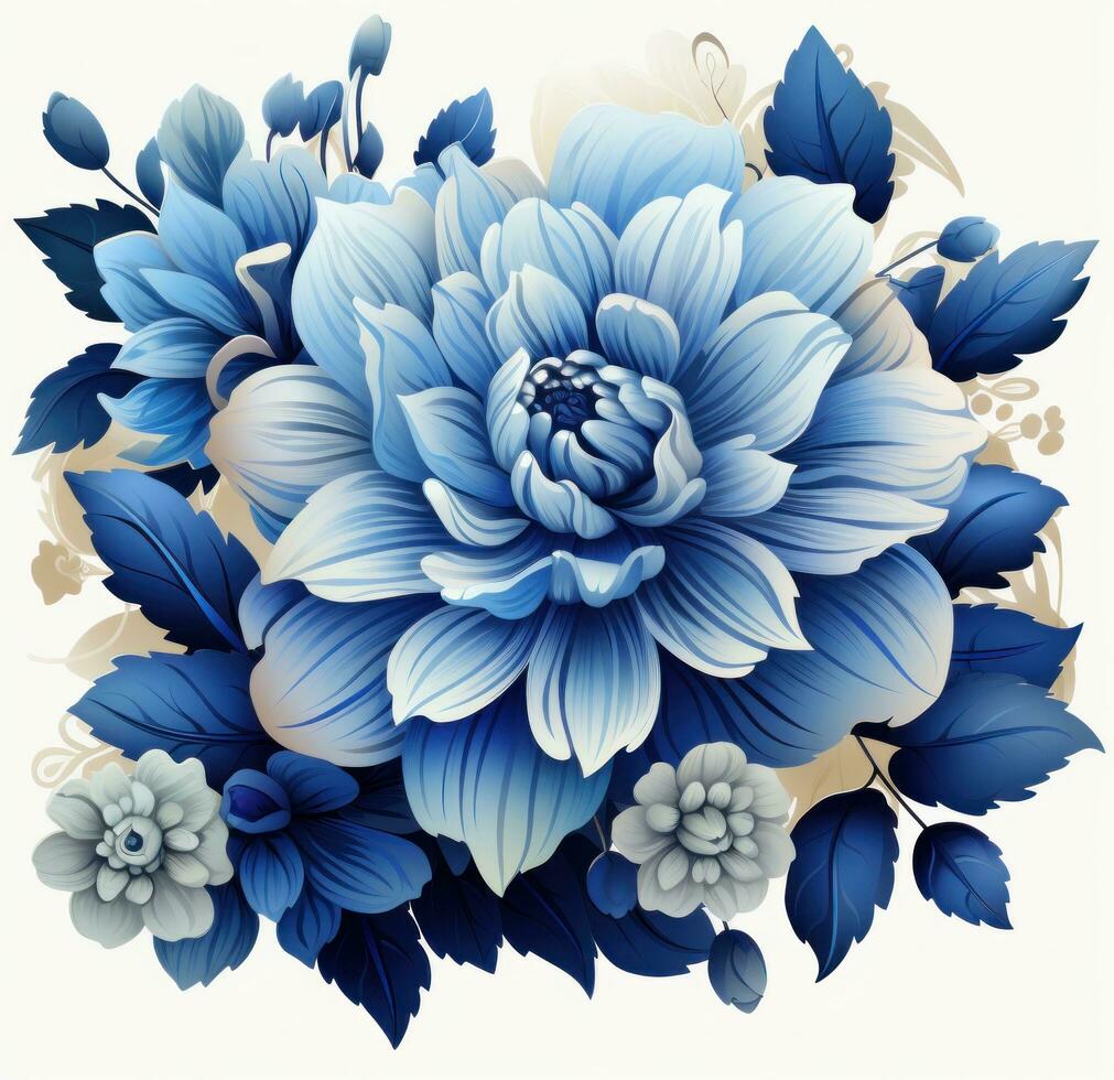 ai gerado azul flor png transparente azul crisântemo plantar clipart foto