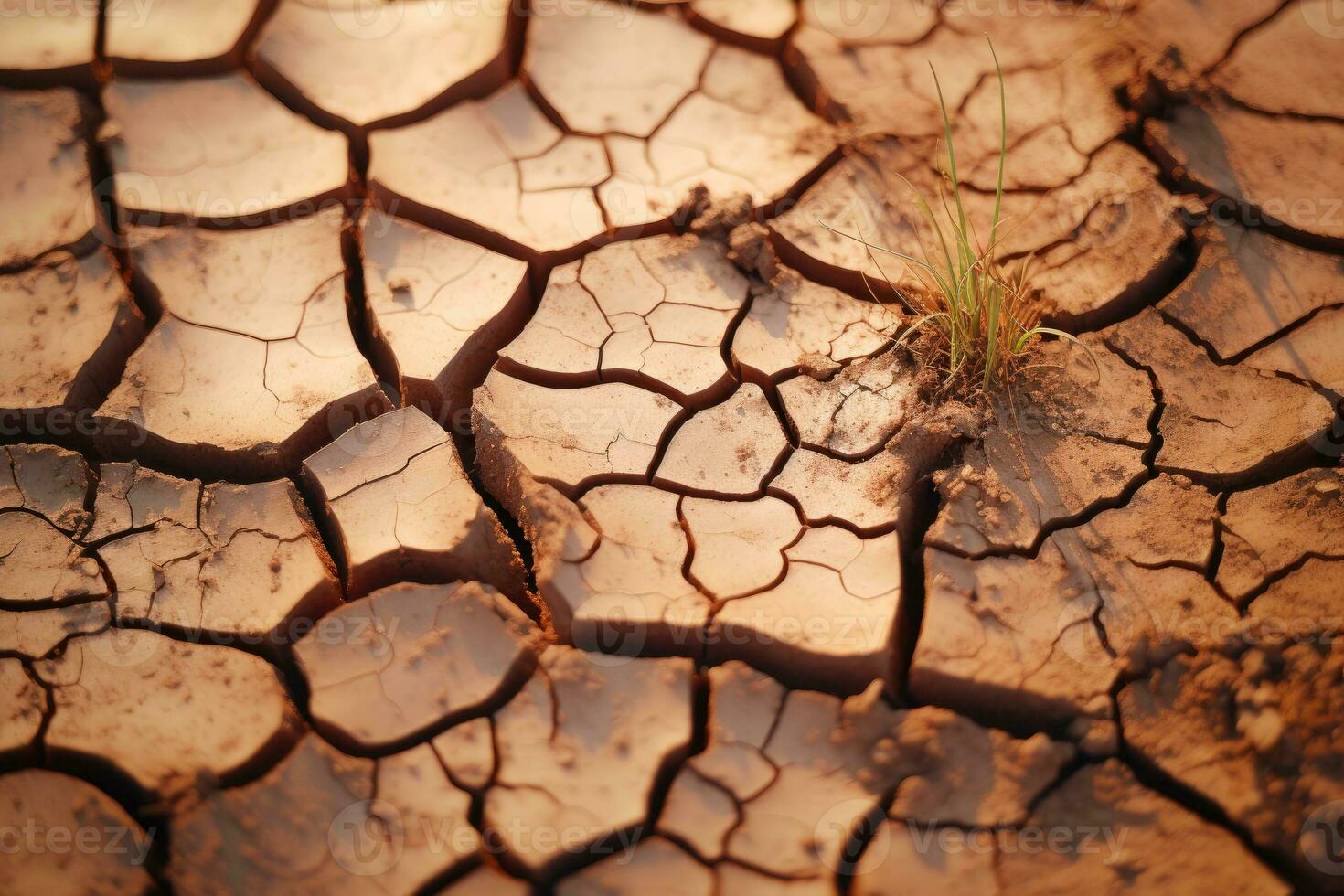 ai gerado rachado terra. rachado solo em seco temporada. global aquecimento. foto