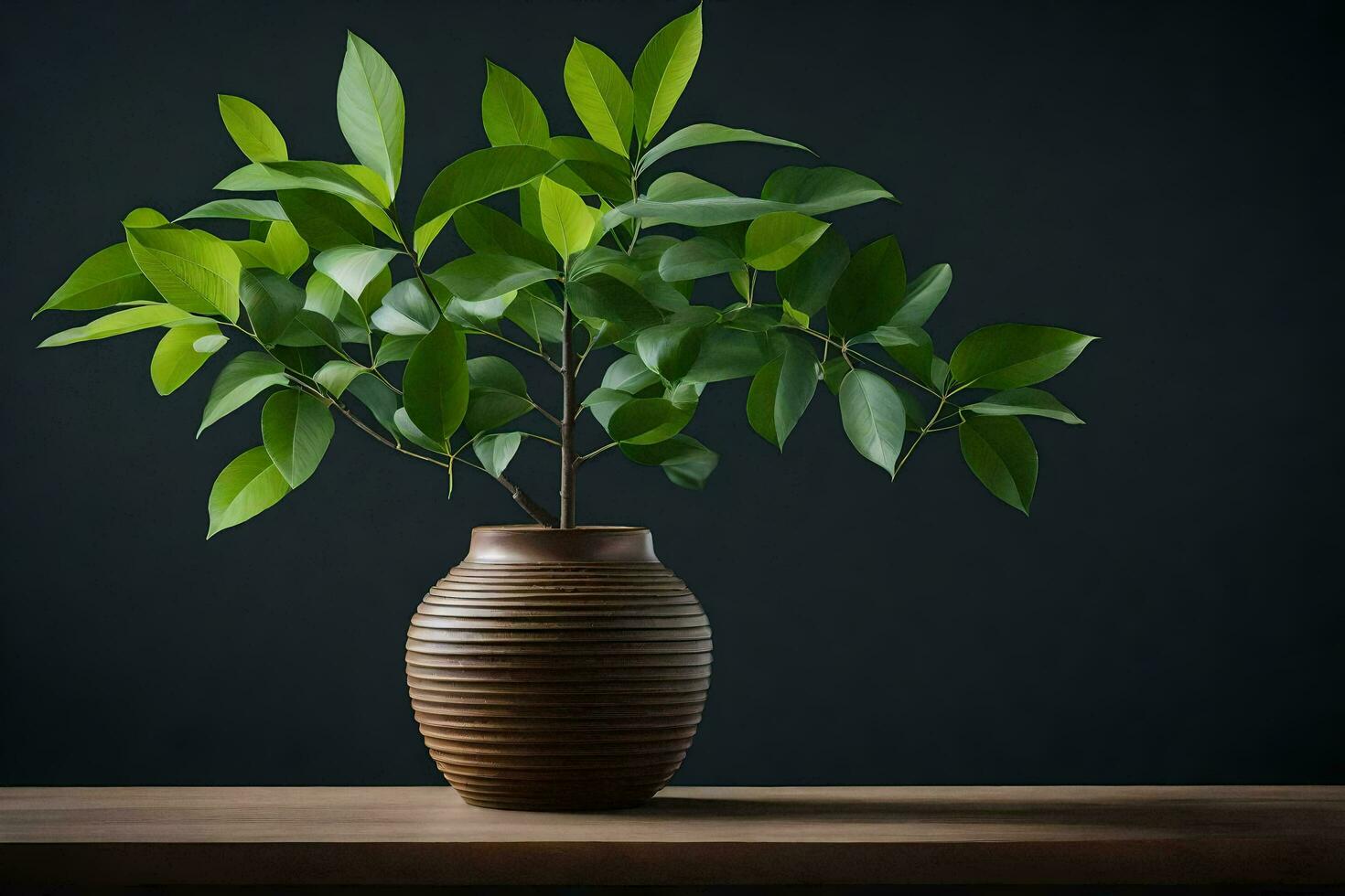 ai gerado uma em vaso plantar dentro uma branco vaso em uma mesa foto