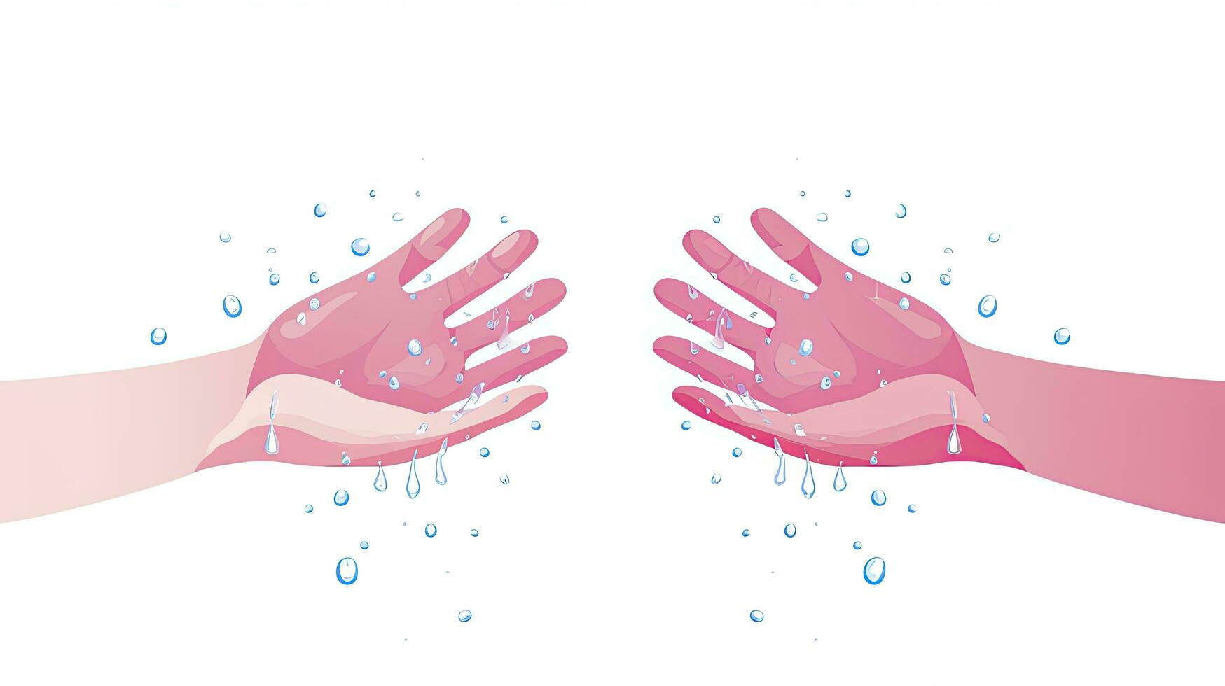 ai gerado minimalista ui ilustração do mãos lavando com Sabonete e água, representando higiene para mundo saúde dia foto