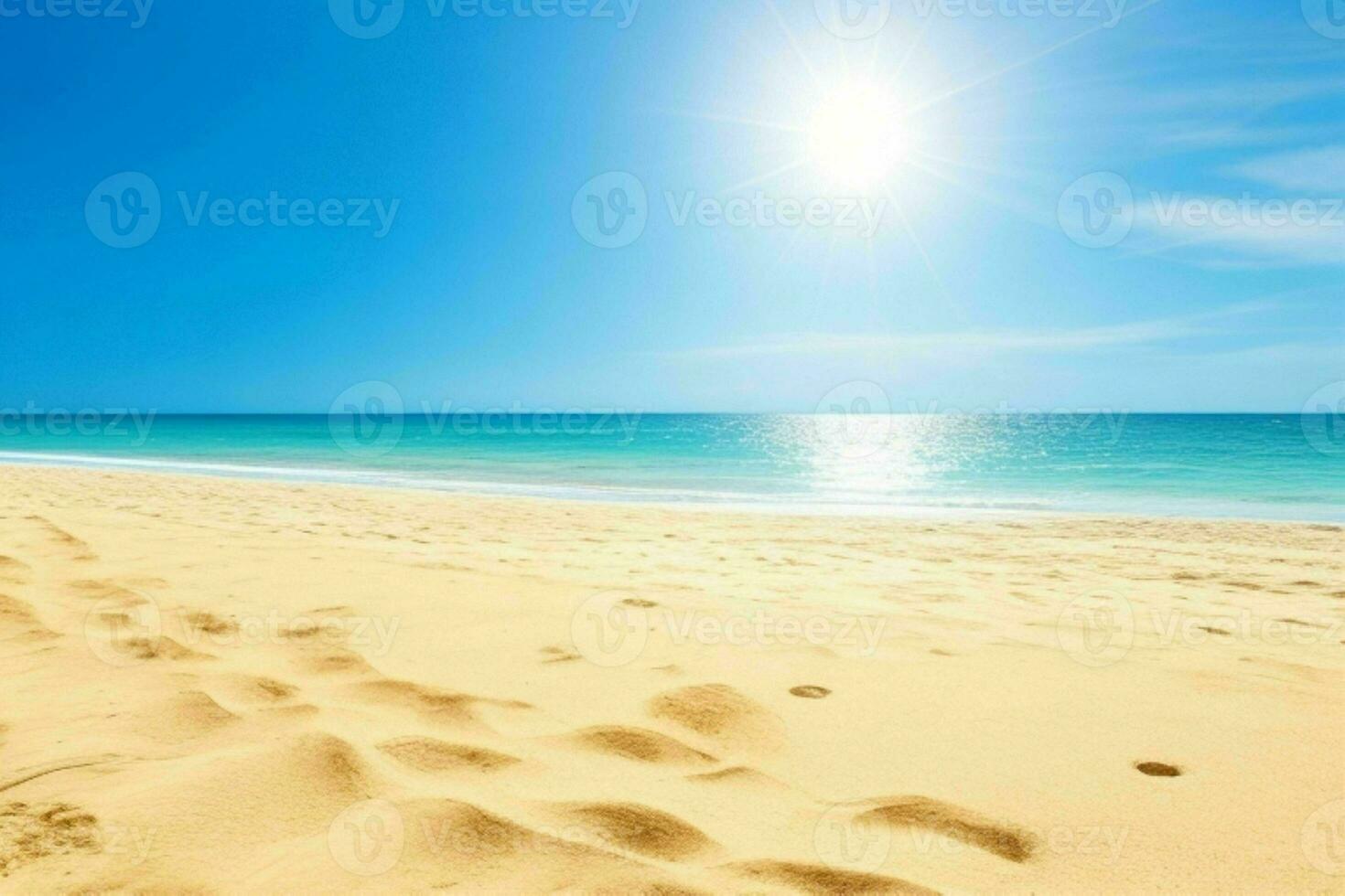 ai gerado céu e areia do a de praia. pró foto