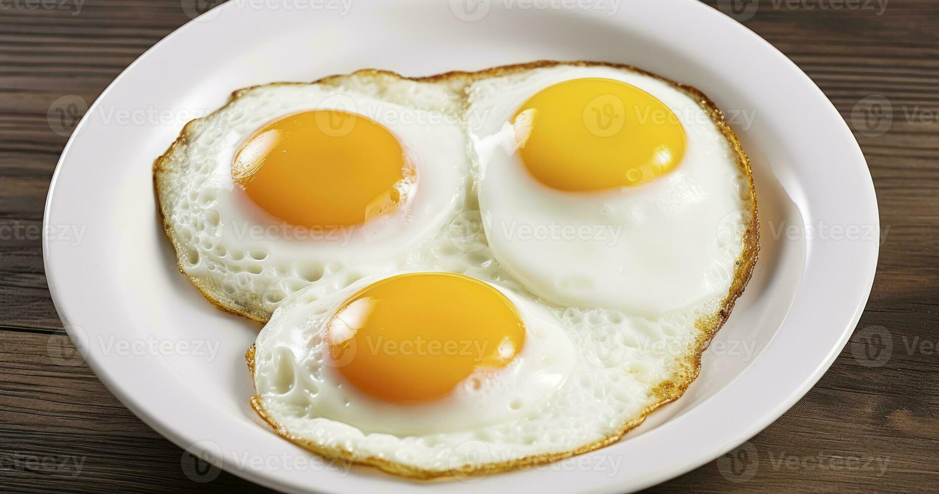 ai gerado a alegria do iniciando seu manhã com rico em nutrientes frito ovos para café da manhã foto