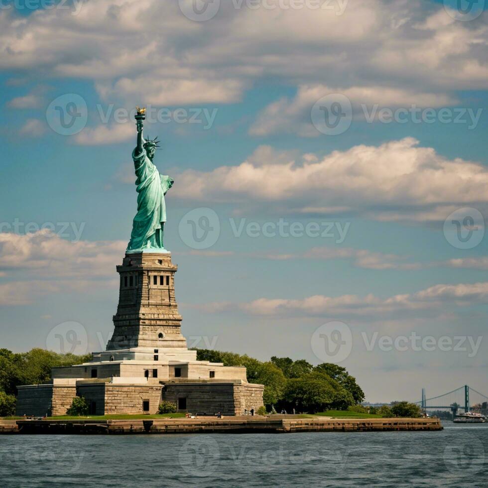 ai gerado senhora liberdade uma símbolo do americano liberdade foto