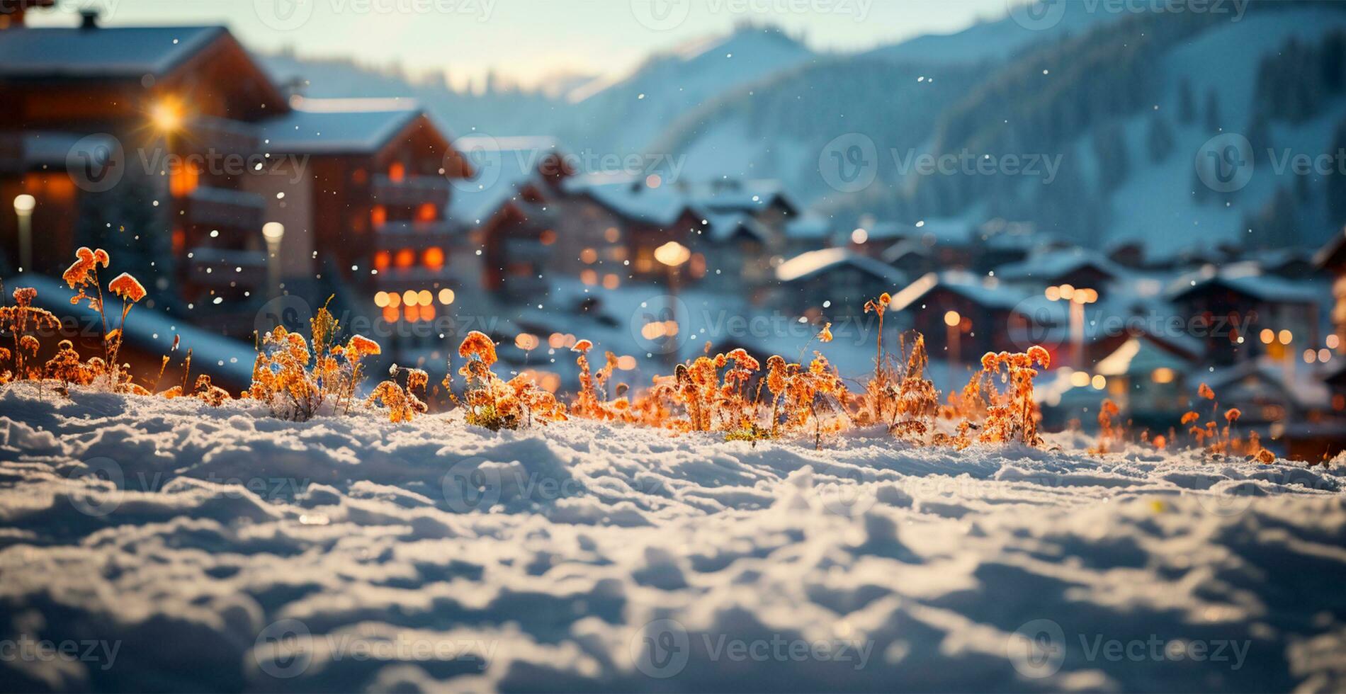 ai gerado Nevado alpino montanhas, lindo inverno paisagem, panorama - ai gerado imagem foto