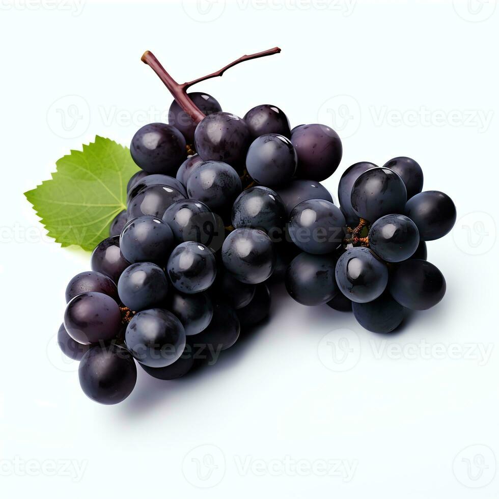 ai gerado Preto uvas real foto fotorrealista estoque fotografia