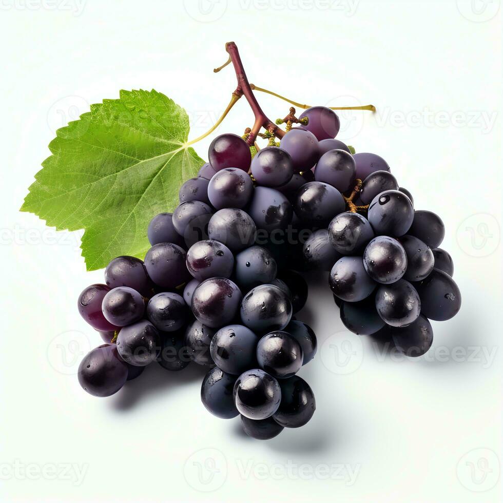 ai gerado Preto uvas real foto fotorrealista estoque fotografia