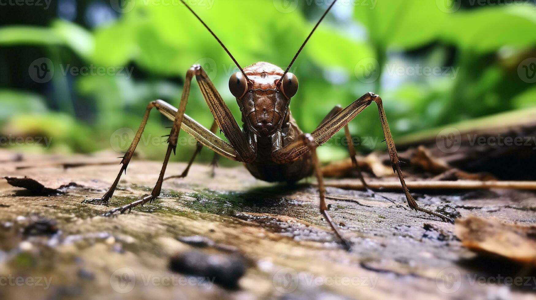 ai gerado foto do bastão inseto em uma chão. generativo ai