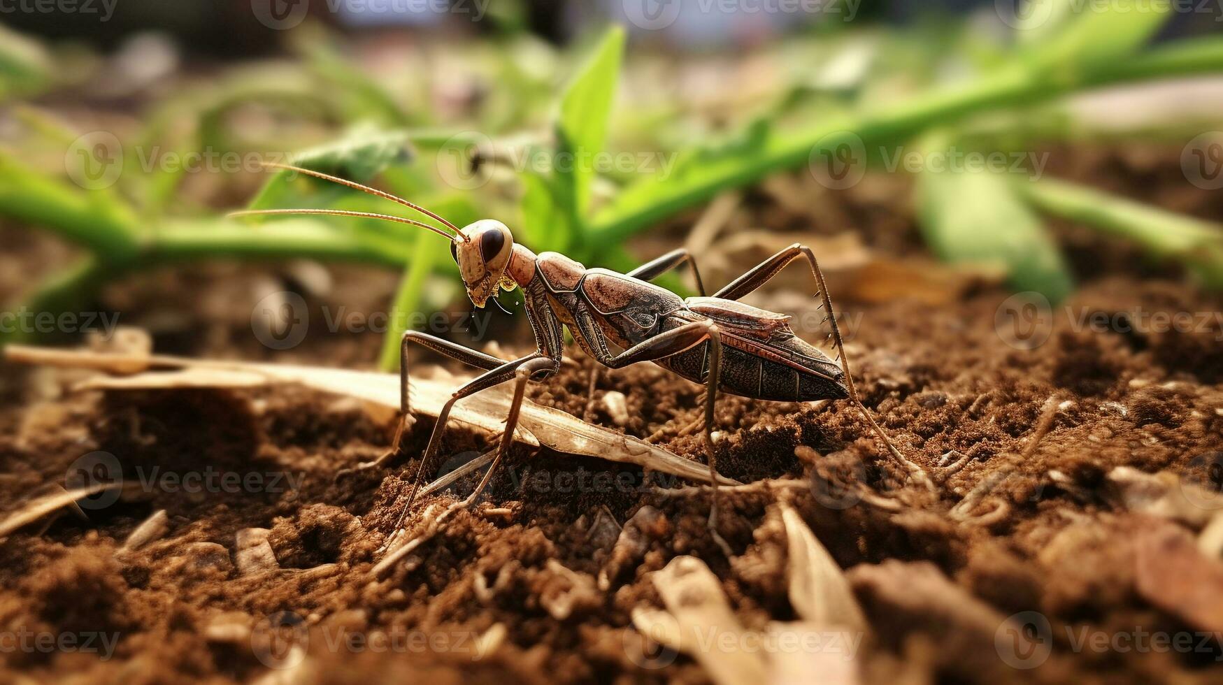 ai gerado foto do phasmid em uma chão. generativo ai