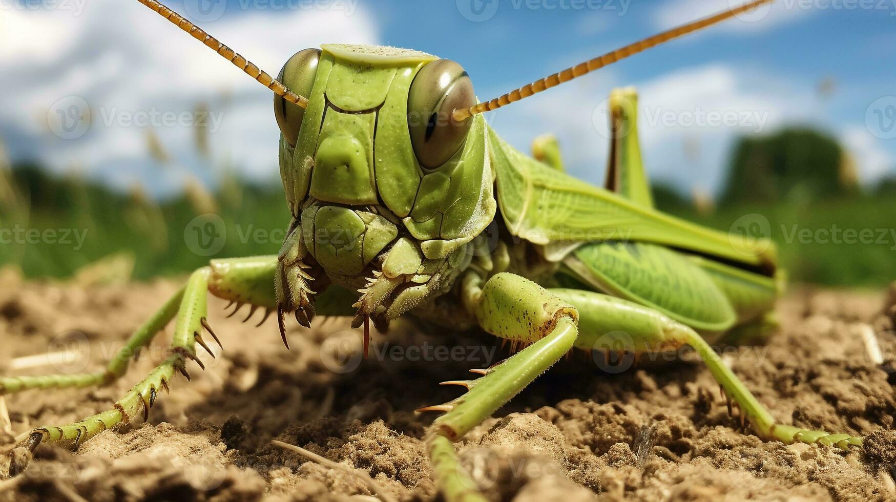 ai gerado foto do gafanhoto em uma chão. generativo ai