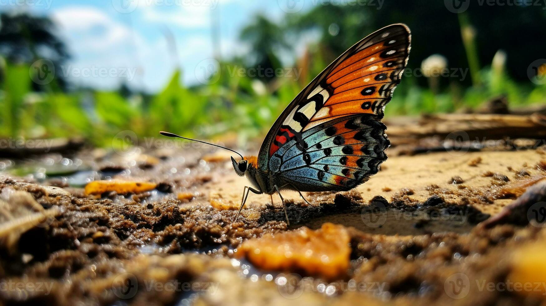 ai gerado foto do borboleta em uma chão. generativo ai