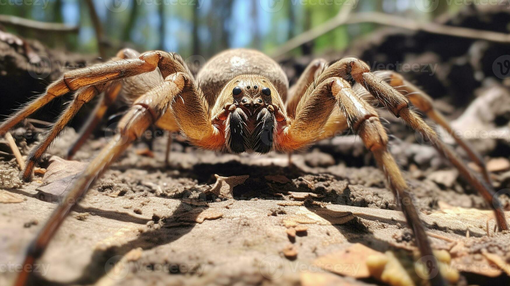 ai gerado foto do camelo aranha em uma chão. generativo ai