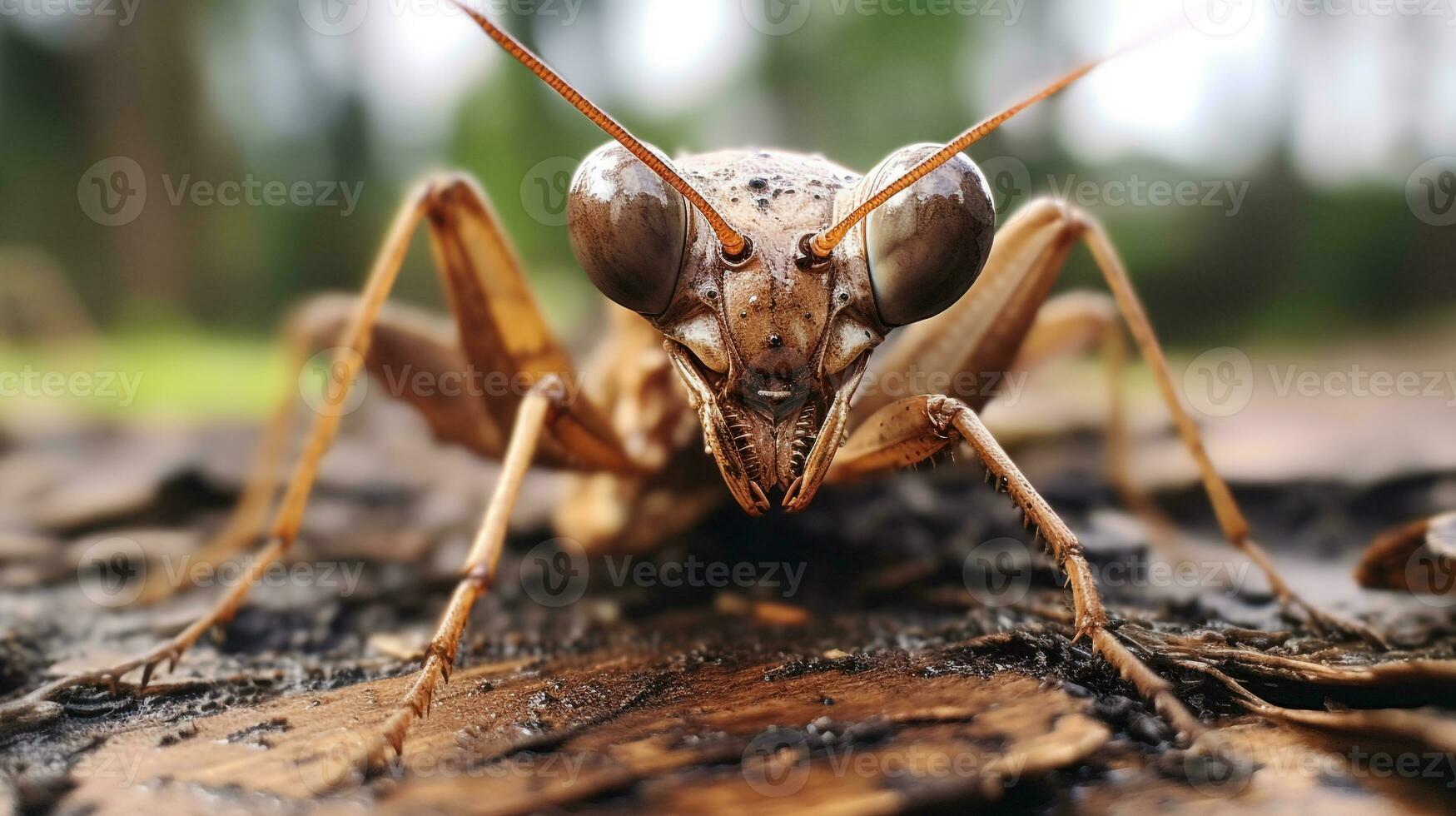 ai gerado foto do latido louva a Deus em uma chão. generativo ai