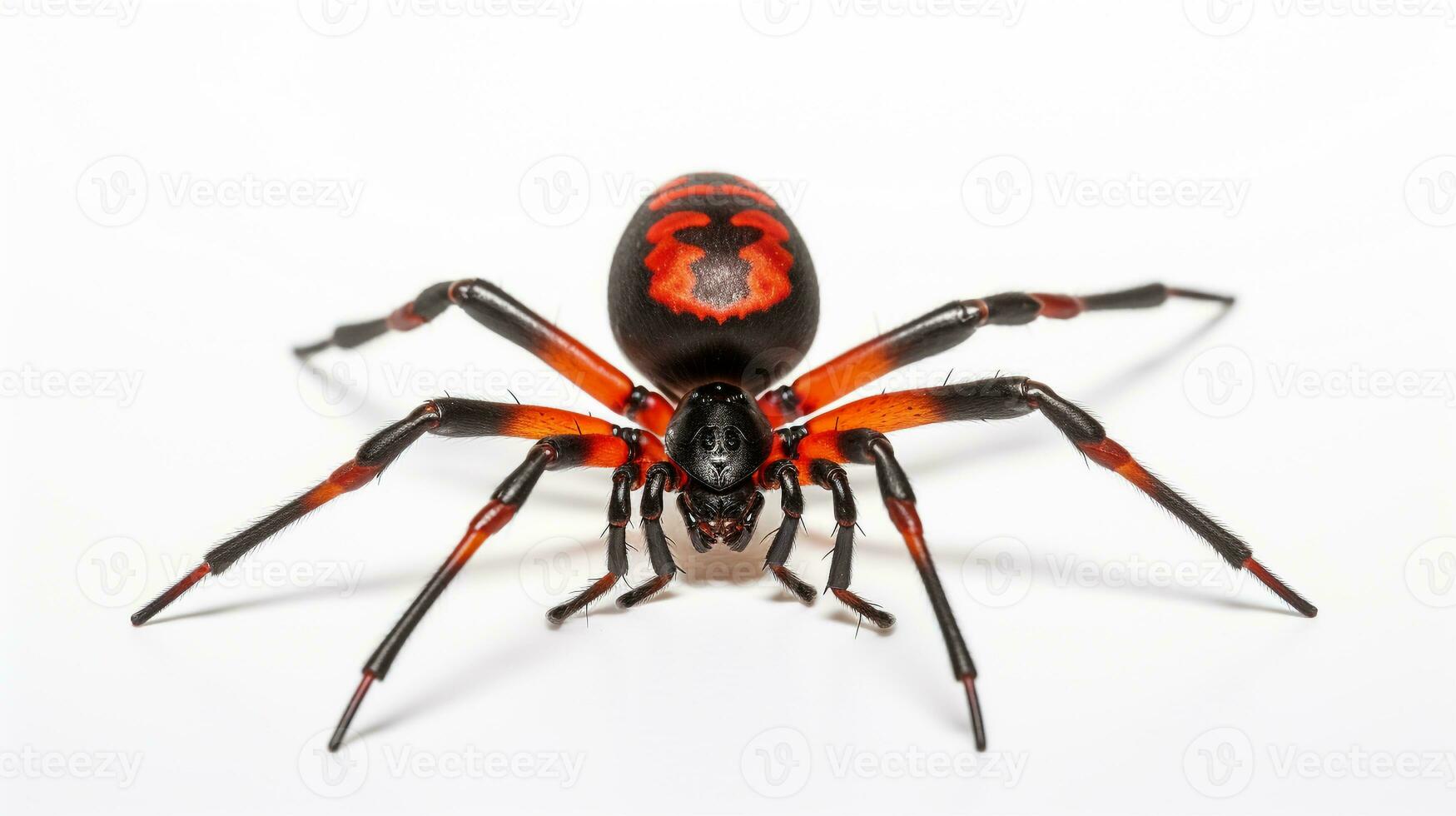 ai gerado foto do redback aranha isolado em branco fundo. generativo ai