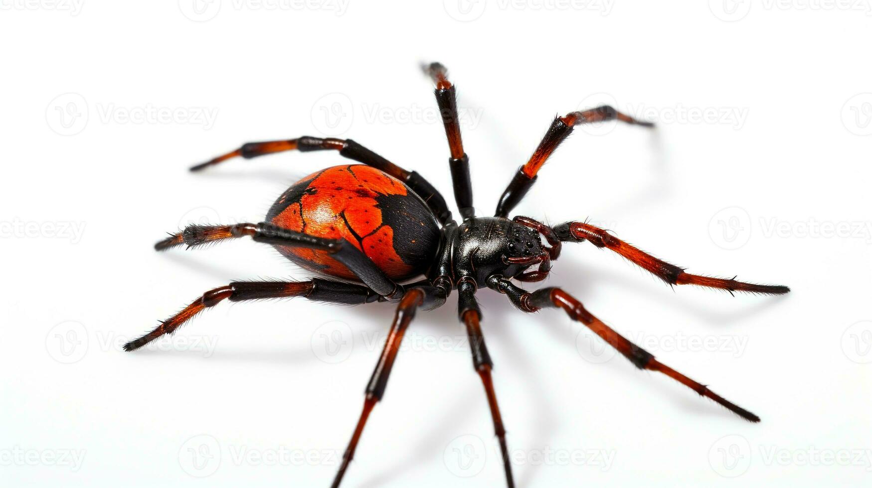 ai gerado foto do redback aranha isolado em branco fundo. generativo ai