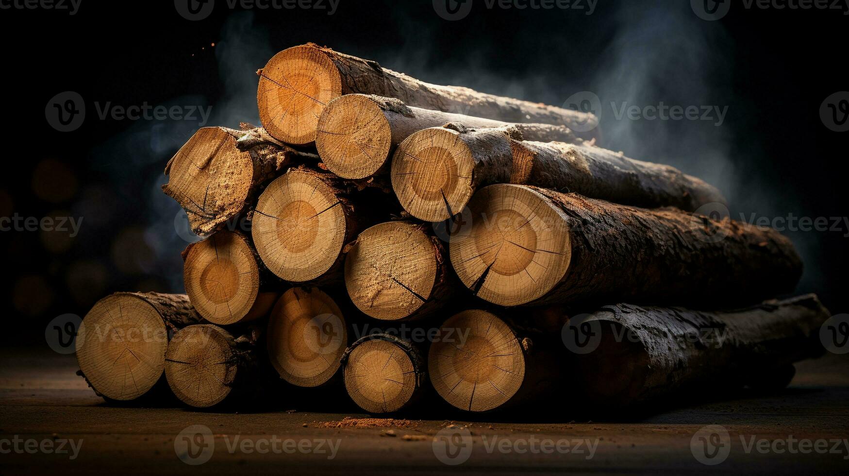 ai gerado uma foto do uma pilha do Histórico pronto para combustão dentro uma de fábrica chaminé. generativo ai