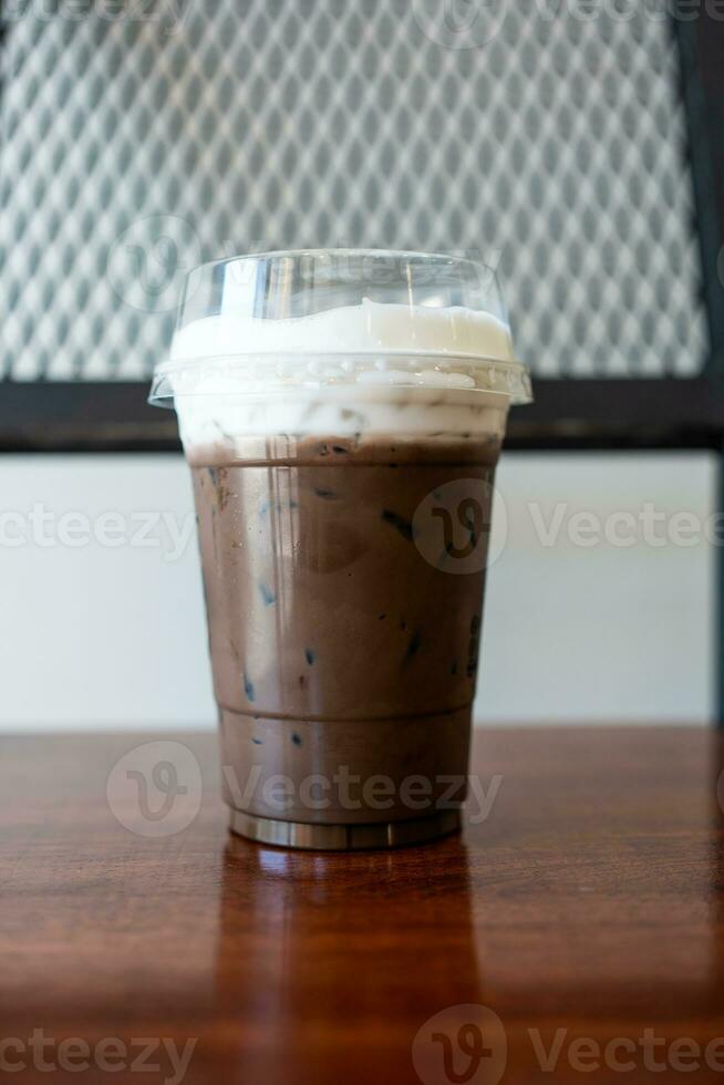 vidro do gelado café mocha foto