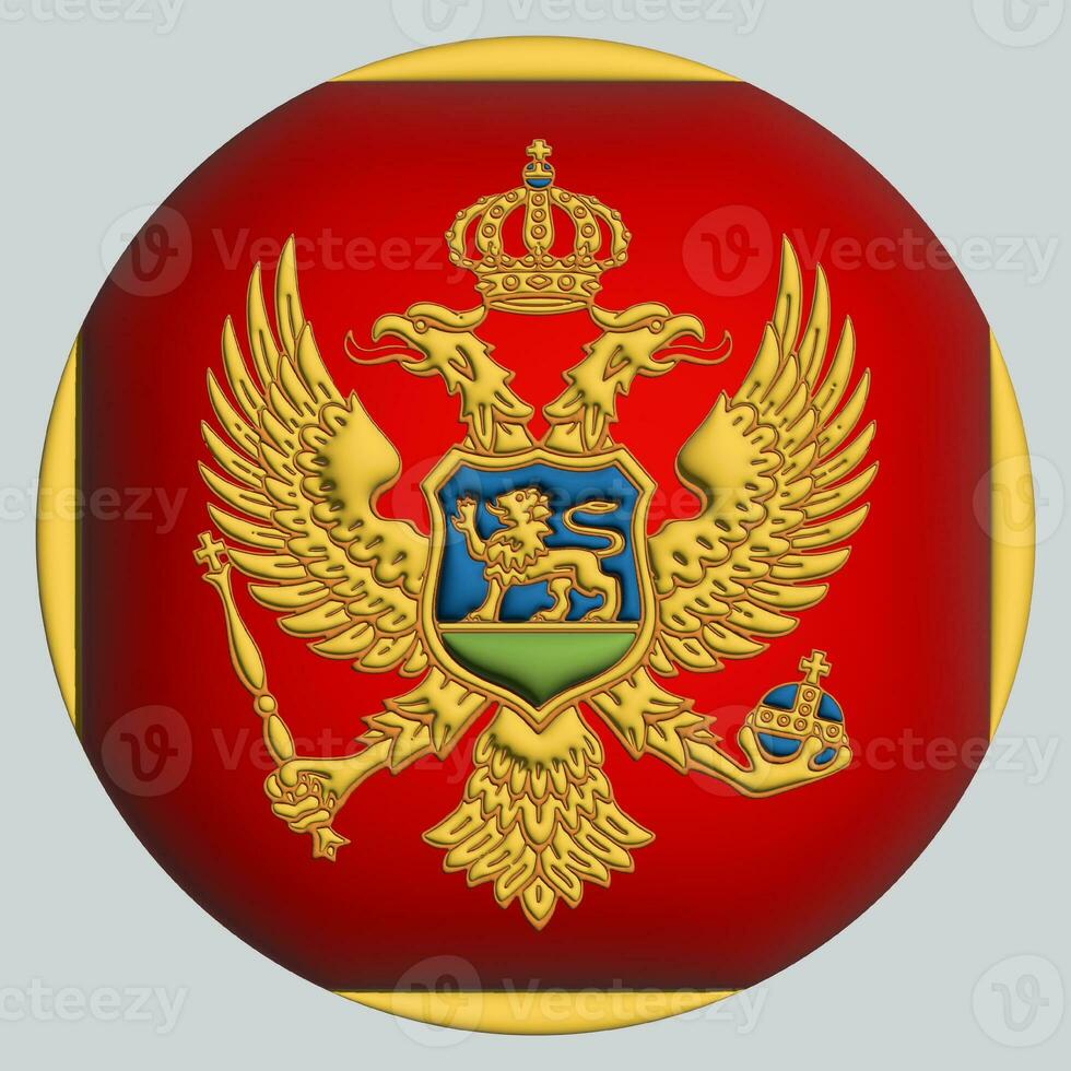 3d bandeira do Montenegro em círculo foto