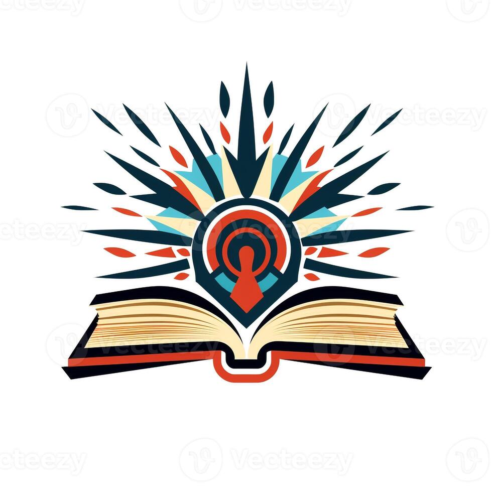 ai gerado tribal logotipo do uma livro. generativo ai foto