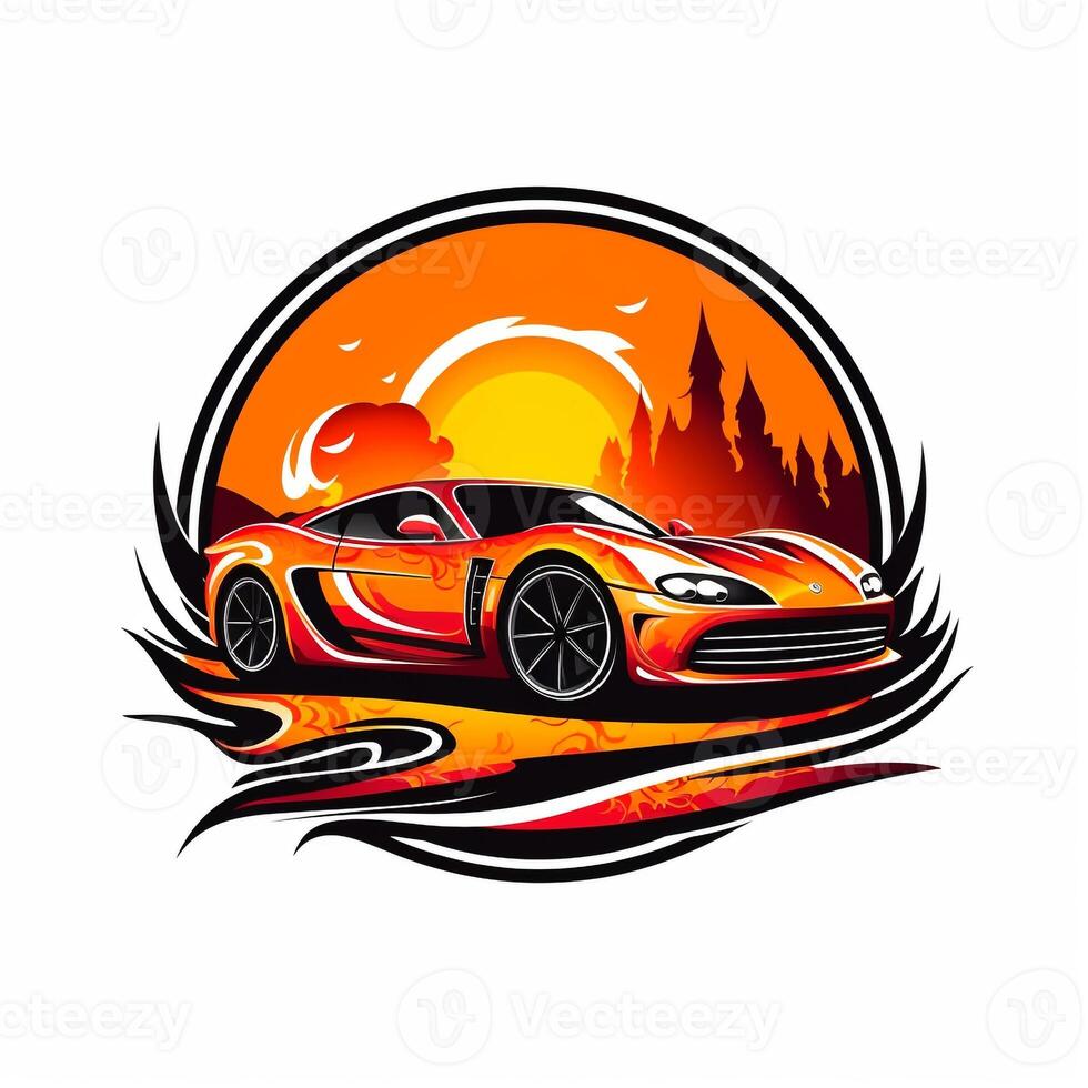 ai gerado emblema logotipo do uma carro. generativo ai foto