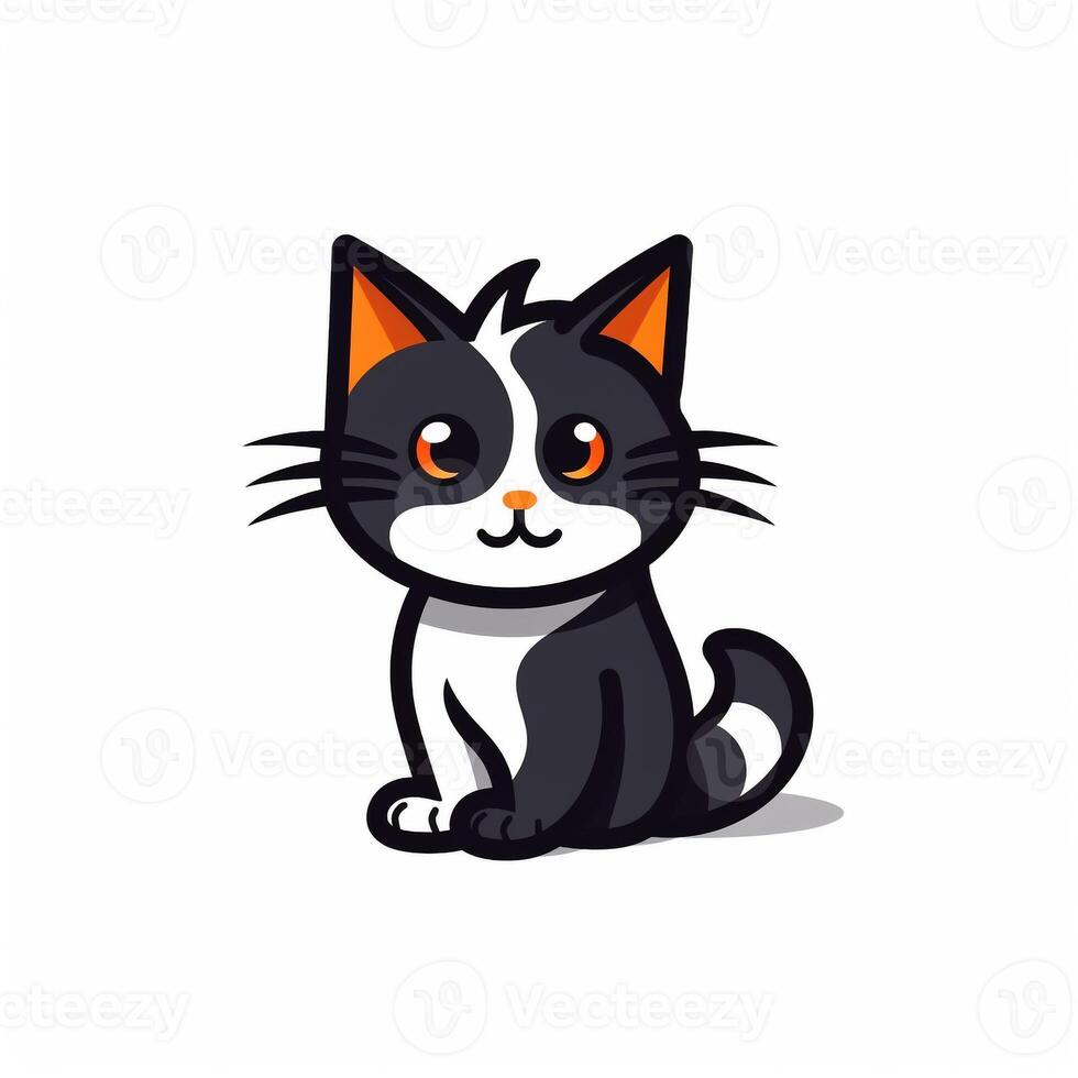 ai gerado desenho animado logotipo do uma gato. generativo ai foto