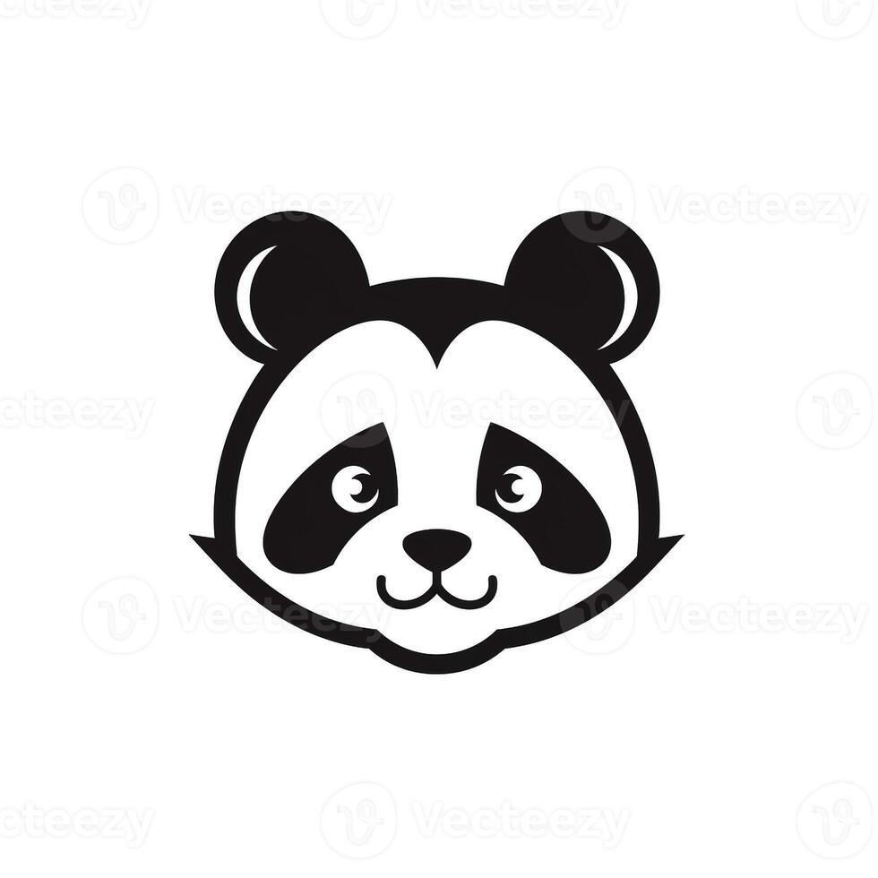 ai gerado desenho animado logotipo do uma panda cabeça. generativo ai foto