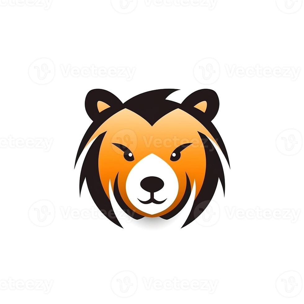 ai gerado fofa Urso cabeça logotipo. generativo ai foto