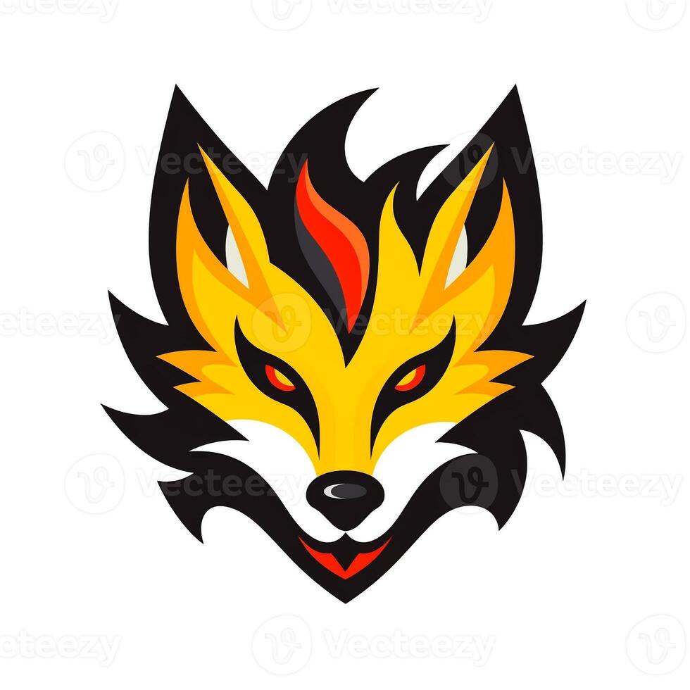 ai gerado desenho animado logotipo do uma Lobo cabeça. generativo ai foto