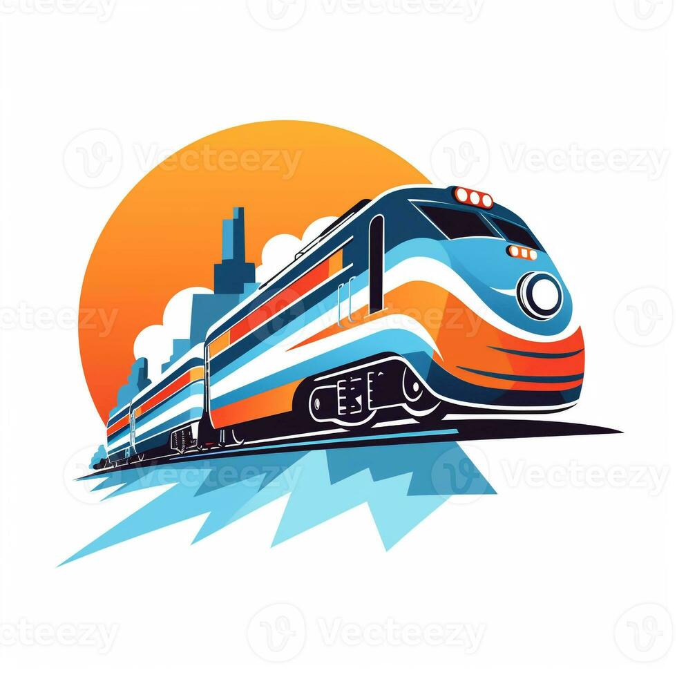 ai gerado uma vibrante logotipo do uma trem. generativo ai foto