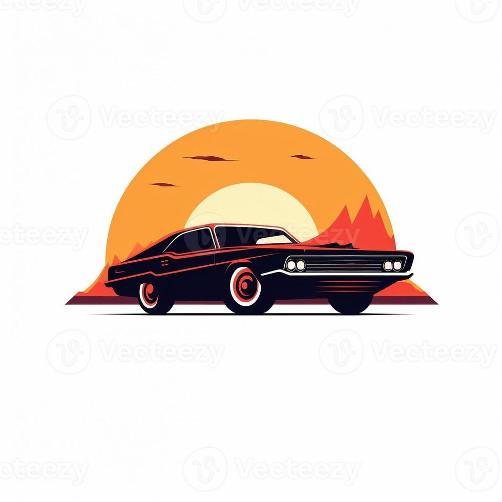 ai gerado uma retro logotipo do uma carro. generativo ai foto