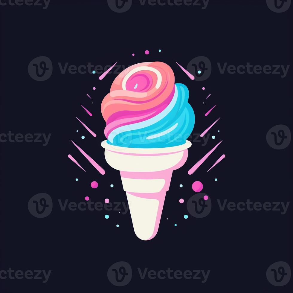 ai gerado uma futurista logotipo do a gelo creme cone. generativo ai foto